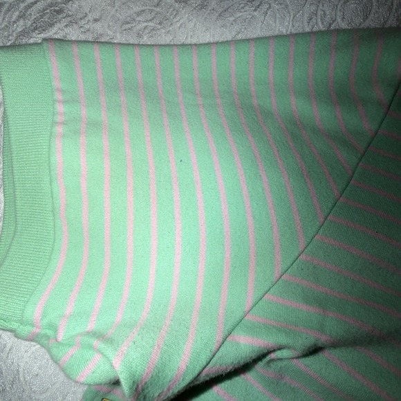 Vintage Polo Ralph Lauren Striped Polo Shirt Green Pink Men's Large Y2K - Picture 8 of 8
